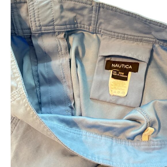 Men's Nautica Light Blue Cargo Board Shorts Swim Trunks Size 30 - Picture 3 of 5
